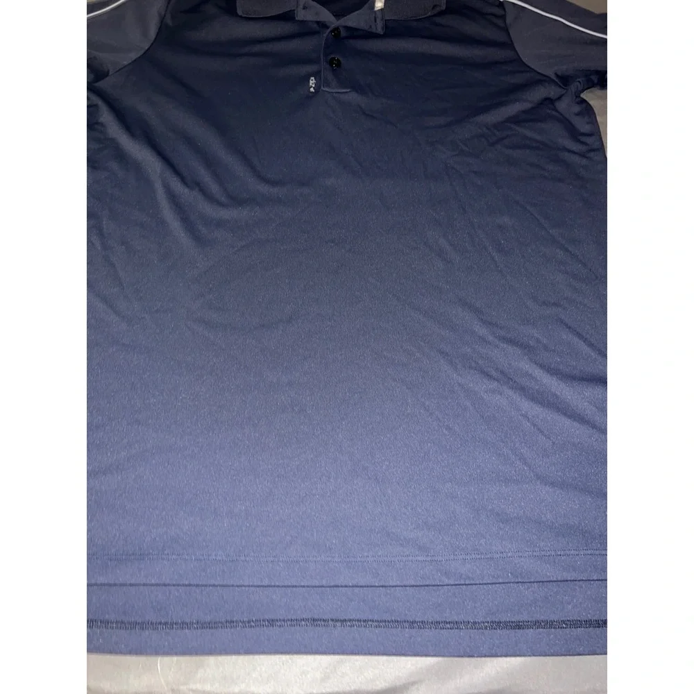 Adidas Polo Shirt Mens Large Navy Blue Good Adizero Golf Performance 3-Stripe